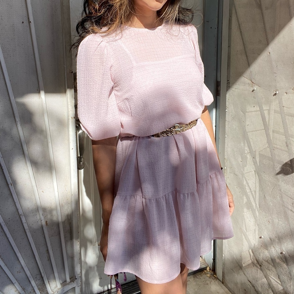Divided by H&M pink tiered dress size XS